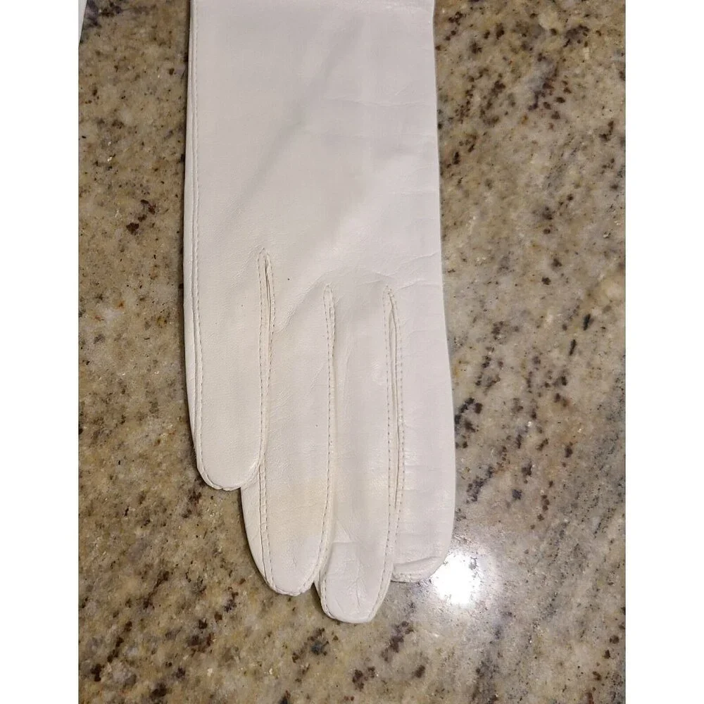 New! Vintage Size S/M White Soft Leather Formal 15